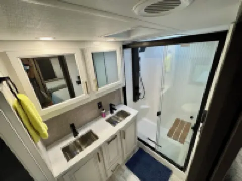 Relax and enjoy some R&R in our new luxurious RV in Grand Riviera RV Resort