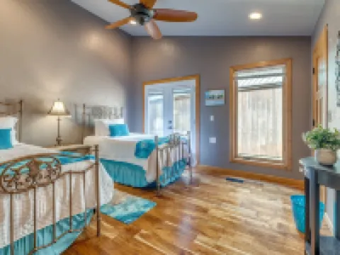 Quiet, spacious home with large deck in secluded Forest Oaks in central Edmond .