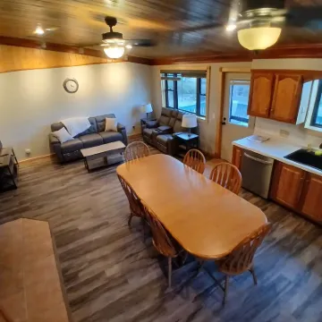3-bedroom Lakefront Cabin on private Lake just minutes from town and 131 highway