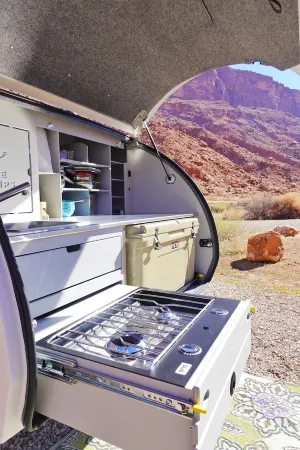 Red Rock Base Camps Teardrop Trailer #1. Take your hotel room outside!