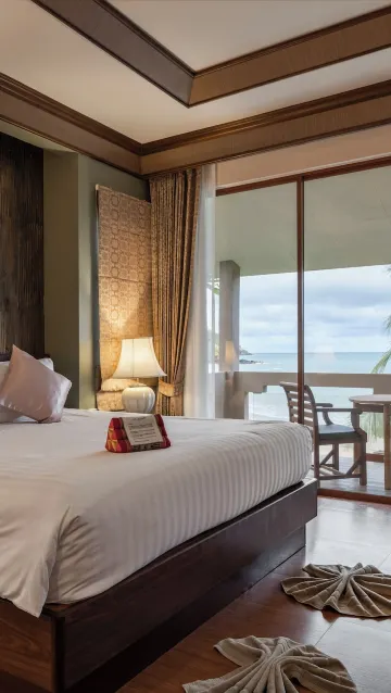 ห้องพาโนรามิกดับเบิล, เตียงคิงไซส์ 1 เตียง, วิวทะเล, ริมทะเล