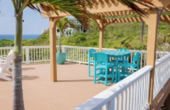 Private Pool overlooking ocean, large deck on Estate Property.  Great Privacy.