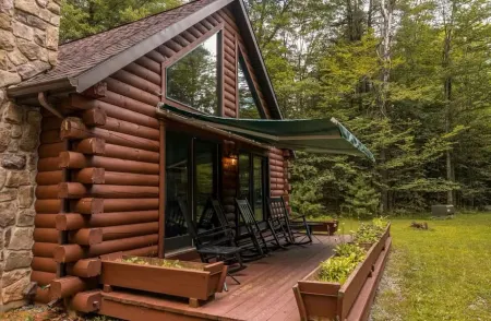 Cozy Secluded 3 BR  Log Cabin with Hot Tub and Wood Burning Fireplace!