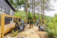 Modern cabin retreat with serene outdoor oasis