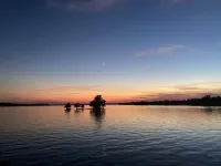 Slice of Heaven 3/2 camp on lakefront w/ boathouse