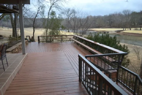 Riverfront, golf course retreat with pool!