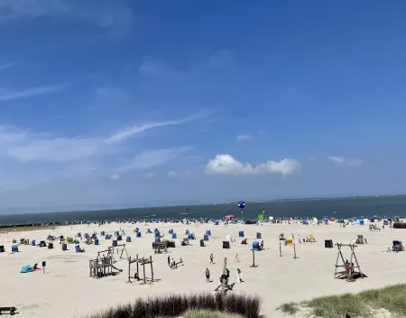 Ferienhaus in Nessmersiel, Deich- und Inselblick, Glasfaser