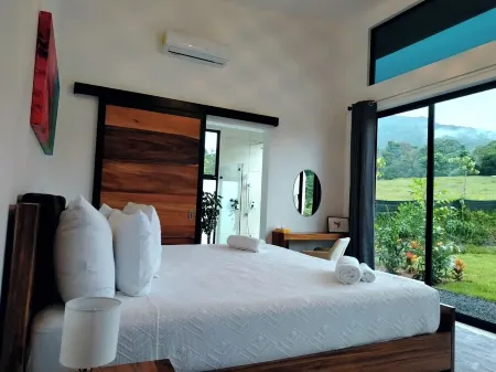 Charming 2-bedroom villa in La Fortuna with AC, WiFi, pool and volcano view