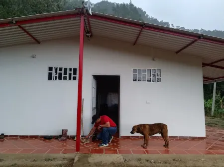 Colombian coffee paradise, waterfalls, exotic fruits, nature