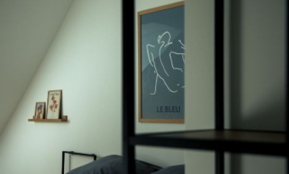 Moderne Stadt Zimmer mit eigenem Bad