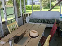 Classic Green Lake cottage, lakefront, screened boathouse deck, dock, swimming Hotels in Green Lake County