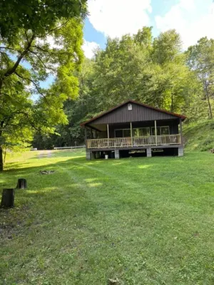 cabin on a stream