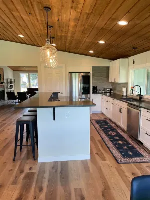 Cozy home, sweeping views, minutes from biking, hiking, fishing, rafting.