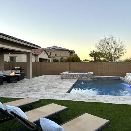 4 bed 3.5 bath modern ranch home with private pool/spa and golf course view