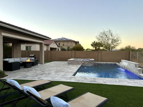 4 bed 3.5 bath modern ranch home with private pool/spa and golf course view