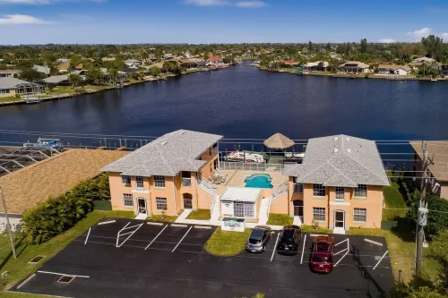 Beautiful 4 unit building on Lake Louise with a private pool.