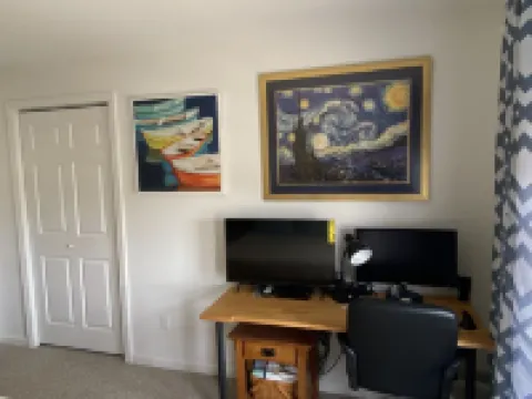 One mile to the beach!  2 br condo with deck, A/C, full kitchen, washer, dryer