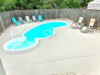 NO STAIRS! PRIVATE POOL! Pets Welcome. Fenced area. Big yard. 1block to beach.