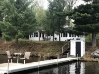Waterfront Cottage on Beautiful Goodrich Lake with Kids Vintage Bunkhouse.