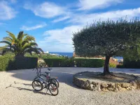 Quiet garden-level apartment with sea view