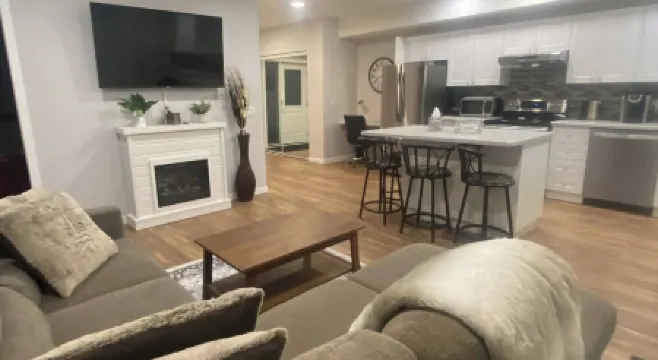 Classy and modern, 2 bedroom suite covered with patio.