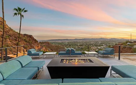 Modern Mountain Escape - Saltwater Pool, City Views & Private Trail