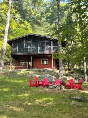 Secluded house with enclosed dog yard on 200 acre family estate