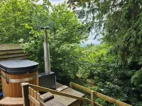 Rowan Tree Lodge with Hot Tub, a beautiful Woodland Retreat in Shropshire