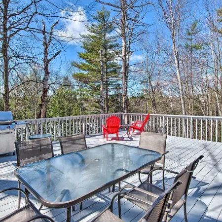 Wooded Waterfront Grantham Home < 10 Mi to Ski!