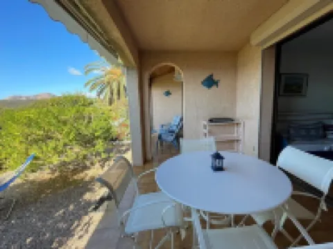 Sea view. Luxury residence in a flower-filled park. 3-star rating Hotels in Cargese