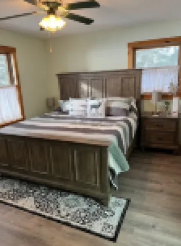 Private Cottage on Manistee Lake with beautiful lake views and sunsets.