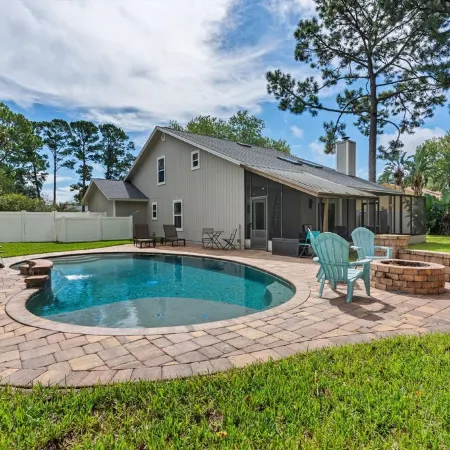 Saltwater Pool I Firepits I Large Fenced Backyard I 4 Miles to Beach