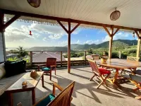 New villa with swimming pool, magnificent view of the caribbean sea, 1 'from the beach