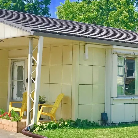 Historic PostWar Lustron House ADA Accessible Ramped Sidewalk