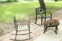 The house is in the middle of town, next to HEB with an amazing backyard.