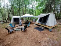 Campers Paradise, cozy tents, hot tub, free EV charger. Pet friendly