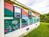 Tiny, charming mountaintop cottage with large firepit, deck and amazing views