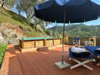 A Terrace Overlooking the Sea and the Hills of Versilia - Villaer
