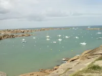 Fisherman's cottage nestled in the rocks of Trégastel, Pink Granite Coast