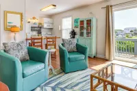 Oak Island Condo w/ Ocean View: Steps to Beach!