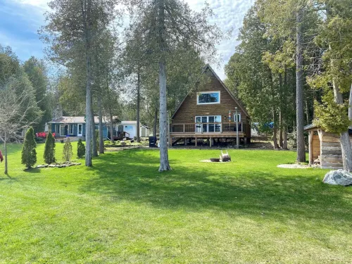 The Aframe Beach Front Cottage Rental on Manitoulin Island