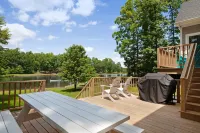 Custom Lakefront Home With Private Beach, Dock & Firepitq - 4-Star