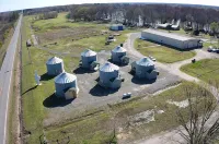 Grain Bin retreat on mini working farm.