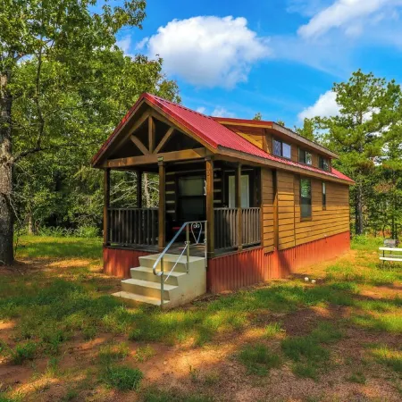 Barnwell Mountain Cabins #1: Cabin/tiny home w/loft in Gilmer across from BMRA Отели в г. Апшур