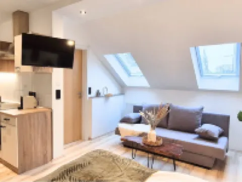 BaliApartment, kitchen, parking lot, 24h digital check-in, Wlan 150MBit Hotels in Hof