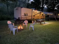 RV Glamping on Ischua Creek @ Campground Adventures