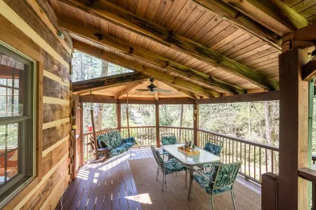 Secluded Cabin on Private 6 Acres w/ 2 Waterfalls & 4 Streams Near Brevard