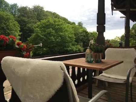 Schweizerhaus - Apartment 6 - Studio für 2 Personen mit Balkon Отели рядом с достопримечательностью «Шлос Пилльниц»