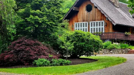 Swiss Chalet amidst sixteen acres in Litchfield Hills surrounded by land trust