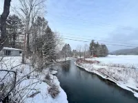 Enjoyable a cabin on the Black river with WiFi in Ludlow for a cozy stay